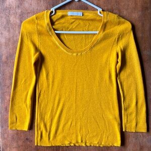 Prada Yellow Scoop Neck Sweater